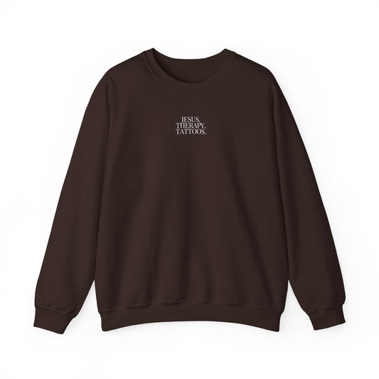 Jesus Therapy Tattoos Crewneck